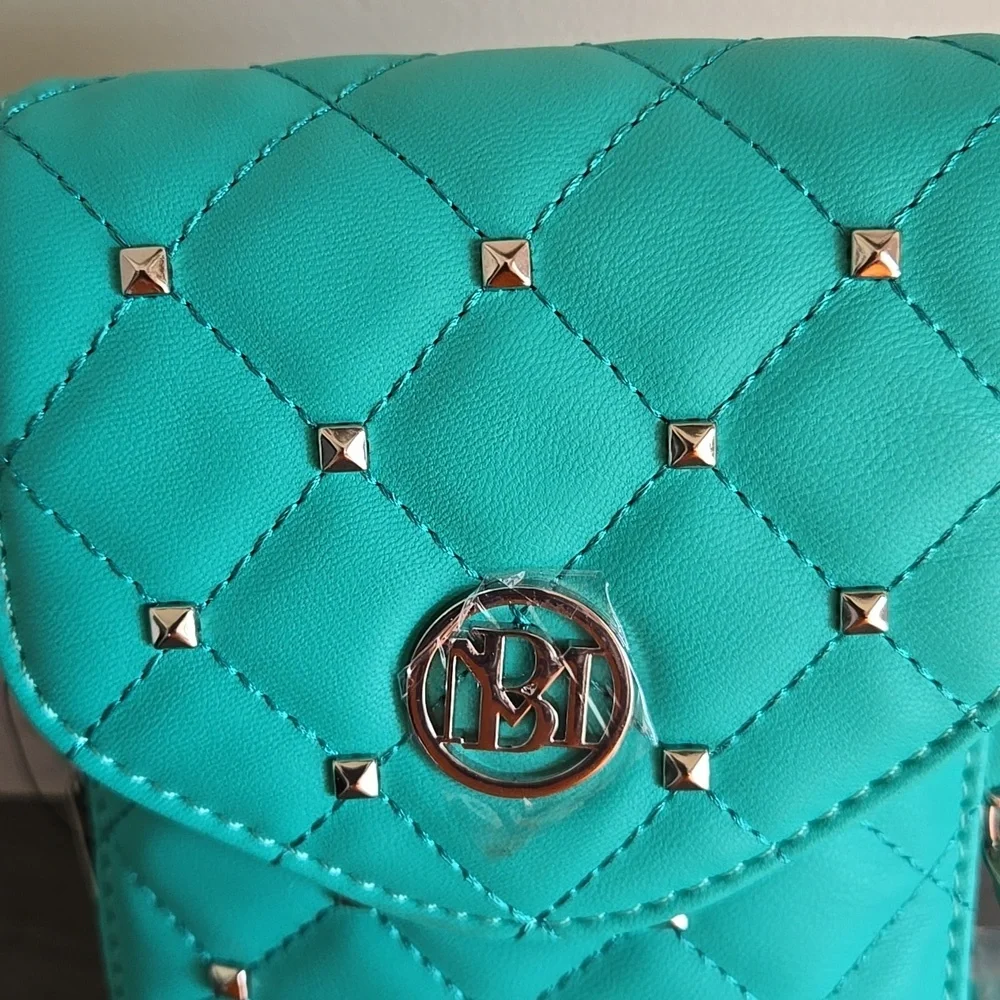 Quilted Turquoise Badgley Mischka Crossbody Phone Bag
